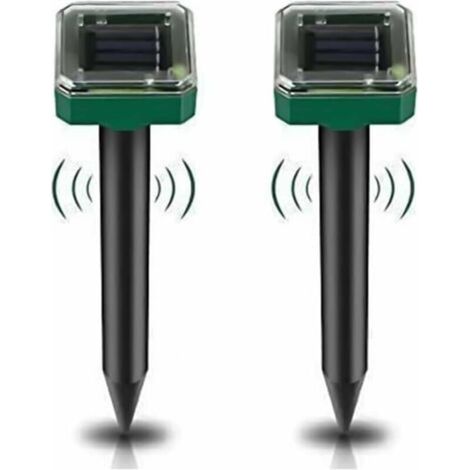 Lot de 2 répulsifs anti-taupes à énergie solaire pour jardin, répulsif antiparasitaire étanche IP65 pour gopher, campagnol et serpent – Répulsif animal haute sensibilité pour pelouse, jardin, co (1/4)