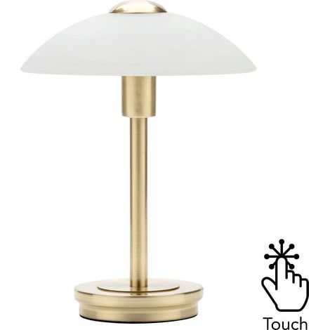 Litecraft Table Lamp Touch Sensitive Base With Alabaster Shade - Satin Brass (1/4)