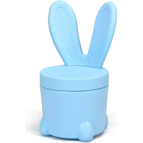 Tabouret de Rangement pour Enfant en Forme de Lapin, Pouf Coffres de Rangement avec Couvercle Amovible en Plastique, Convient à Chambre des Enfants, La Maternelle, Mignon (Bleu)