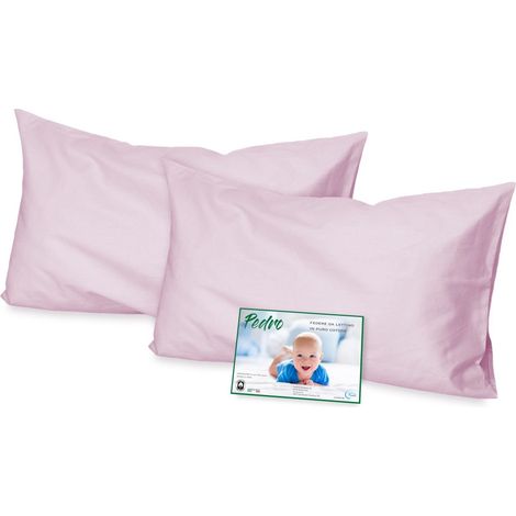 COPPIA federa PEDRO per LETTINO bambino CM. 40X60 TUTTI I COLORI Rosa