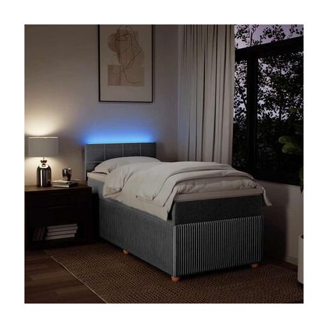 Sommier de style Snowco, matelas en tissu gris clair 80 × 200 cm, tissu doux et respirant, pour chambre, décor moderne, facile à assembler (1/5)