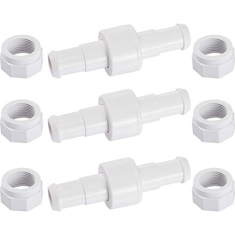 Ensemble de raccords de tuyau d'arrosage pivotants Poweka D20 en 3 pièces avec 6 embouts D15, compatible avec Zodiac Polaris 1