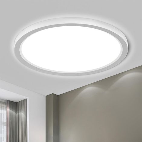 Plafonnier LED, Lampe de Salle de Bain Étanche IP44 Ronde Plate 18W 6000K 1980LM Lampe Simple Moderne Mince pour Salon Chambre Cuisine Balcon Couloir Sous-Sol Bureau, 220  2mm [Classe énergétique E] (1/5)