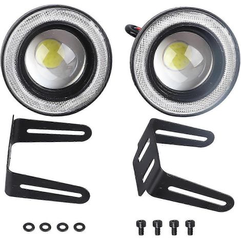 Lot de 2 phares antibrouillard pour voiture, anneau lumineux LED 3,5 pouces, 30 W, 1200 lm, température de couleur COB, feux de jour (DRL). (1/4)