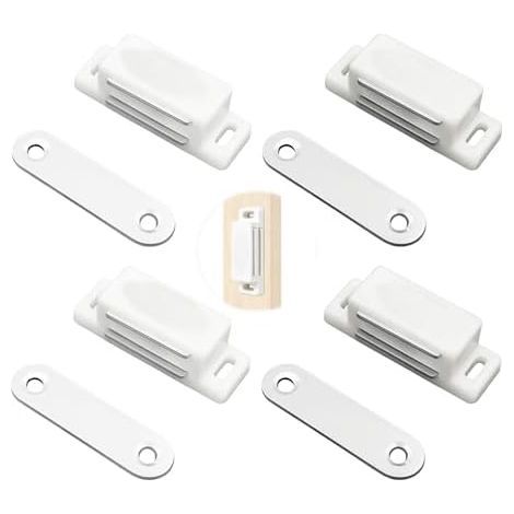Set of 4 Magnetic Door Latches, Magnetic Furniture Door Holders with Strong Hold for Kitchen Cabinets, Drawers, and Cupboards - (1/5)