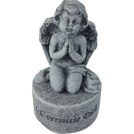 TrendLine Grabschmuck Engel betend 8 x 5 cm grau Skulptur