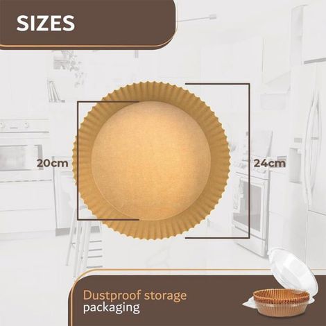 Papier De Cuisson - Rond 20 Cm - Résistant À La Chaleur Jusqu'à 220 °C - Pour Friteuse À Air 5 À 8 L - 100 Pièces (1/5)
