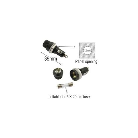 10 pezzi 5 x 20mm AC 10A 250V Portafusibili a vite nero, portafusibili a vite per montaggio a pannello - Crezuo