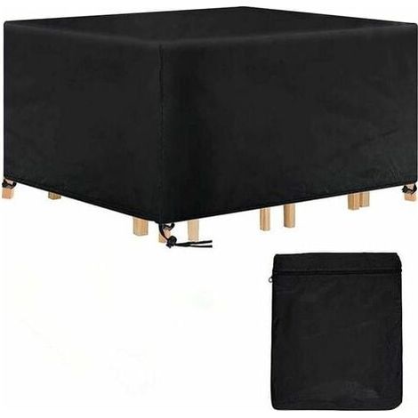 Funda rectangular para mesa de jardín, impermeable, 420D, anti-UV, para mesa de exterior, 180 x 120 x 74 cm (1/4)