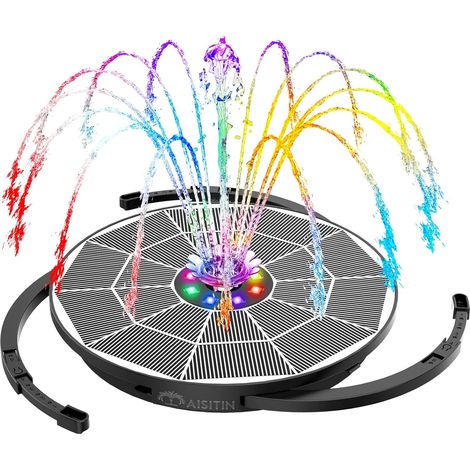 Fontaine Solaire LED 3,5 W Barre de Support Réglable, Plusieurs Buses, pour Bassin, Bain d'Oiseaux, Jardin et Jeux d'Eau DIY (1/5)