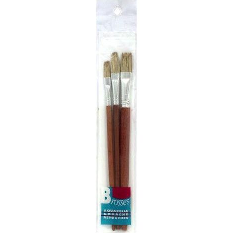 Pinceaux à raccords - FRANPIN - Jeu de pinces - Fibres soies - Manche en bois verni - Virole en laiton nickelé