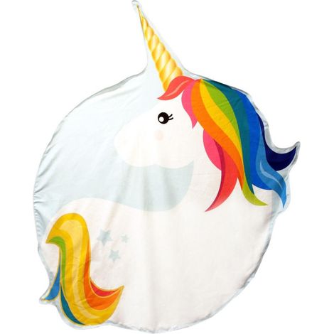 Serviette de Plage "Licorne" 150cm Blanc (1/2)