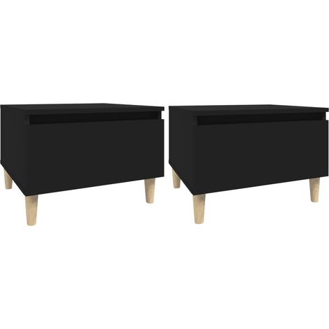 Set di 2 tavolini con comodini a cassetti 50 x 46 x 35 cm in multistrato nero DEC032644