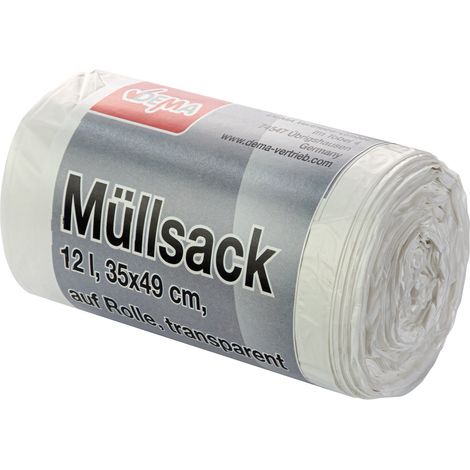 Müllbeutel Abfallsack Mülleimer Tüte 12 Liter 35 x 49 cm 40er Rolle transparent (1/2)