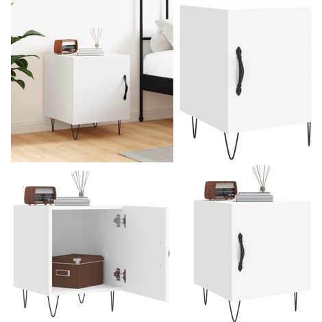 Table de chevet blanc 40x40x50 cm bois d’ingénierie - Table De Chevet - Meuble De Chambre - Armoire De Chevet - Commode - Design Moderne - Home & Living (1/5)