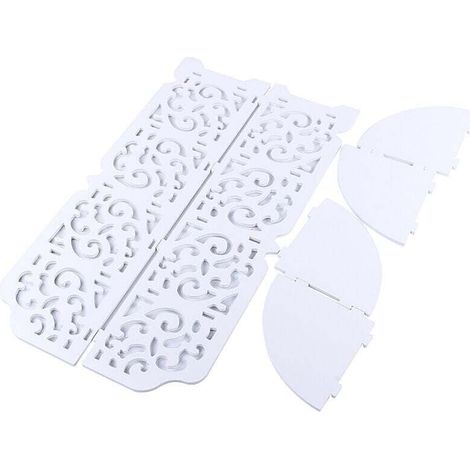 Étagères d'angle creuses blanches sculptées à 4 niveaux pour salle de bain. Étagères de salle de bain pour cosmétiques (1/4)