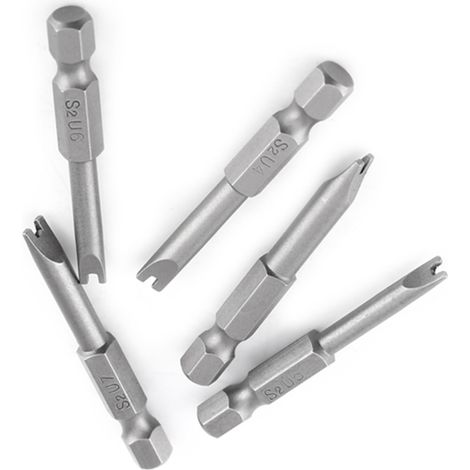 5-teiliges magnetisches U-förmiges Bit-Set aus S2-Legierungsstahl, 50 mm lang, 1/4"-Sechskantschaft für Schraubendreher (1/5)