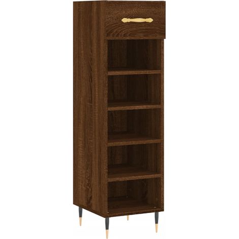 Armoire à chaussure Meuble à chaussures chêne marron 30x35x105 cm bois d'ingénierie