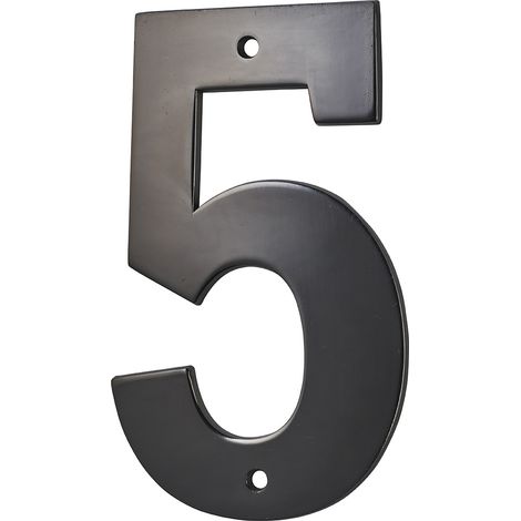 Targa numero civico 5 ,altezza 80mm Nero  metallo, da avvitare - THIRARD (1/2)