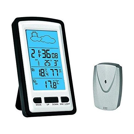 Omega OWS01 estación meteorológica negra con sensor inalámbrico