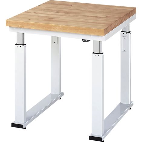 Établi adlatus RAU 600 réglage électrique de la hauteur plateau hêtre massif 750 mm x 900 mm (1/4)