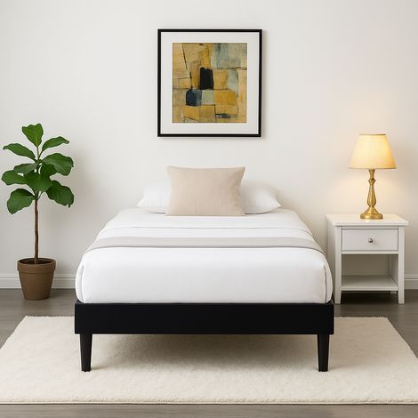 Rete da letto 80x190 cm - 20 cm - Sfoderabile - 13 doghe - Montaggio rapido - Facile da pulire - Comfort ottimale - Design moderno - Anna Nero
