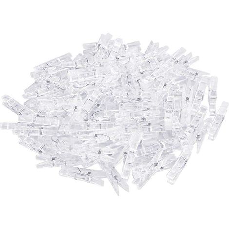 100 Pcs Mini Pinces en Plastique Pinces de Photo pour Photos Maison Chambre Decoration - Transparent