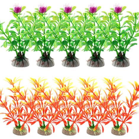 10 pièces de plantes en plastique de haute qualité, utilisées pour la décoration des aquariums, des plantes d'aquarium,