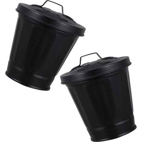 Ascheeimer Klein 2L mit Deckel aus Verzinktem Eisen