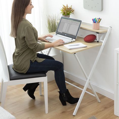 Scrivania Pieghevole Innovagoods Tablezy Beige e Bianco (1/5)