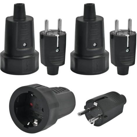 3 Fiches Mâle IP44 et 3 Prise Femelle, Fiche Électrique 2 Broches 250V 16A Fiche IP44 Fiche Électrique avec Caoutchouc Prise Electrique Étanche Fiche Mâle et Femelle pour Extérieur, pour Câble 6-10 mm