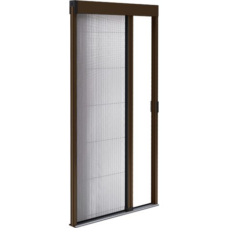 Zanzariera plissettata automatica L1200 x H 2400 mm - Marrone 8014