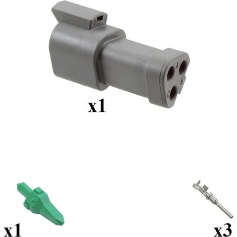 Kit connettore serie DT porta maschio 3 vie E003