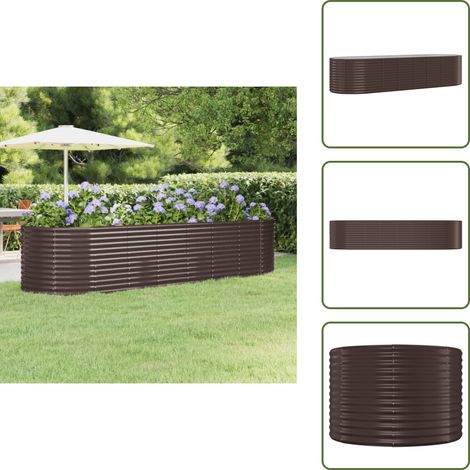 The Living Store Hochbeet Verzinkter Stahl 322x100x68 cm Braun - Pflanzkübel (1/5)
