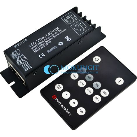 300-W-25-A-SZ100-LED-Dimmer (monochrom), Funksteuerung, 12–24 V DC