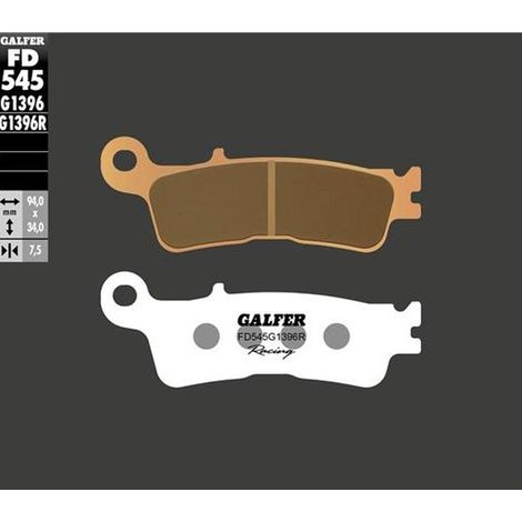PASTILLAS DE FRENO GALFER KH755 FANTIC XX 125 XEF/XXF 250/450 XEX 250 '22- YAMAHA YZ 250 '22- WR/YZ 250F/450F '21- YZ 450FX '21- METAL SINTERIZADO DE COMPETICIÓN (DORADO) DELANTERAS