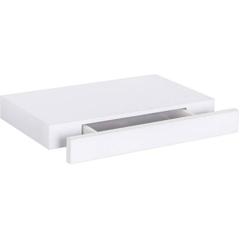 Mensola da Muro Mensola da Parete con Cassetto in Legno Bianco Due Dimensioni dimensioni: 40x25x5cm (1/4)