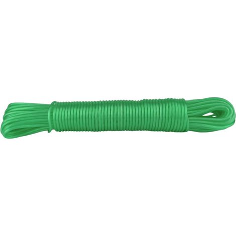 1 Corde à Linge, 20 m, Polyester, Revêtement PVC, Résistant UV, Intérieur Extérieur Jardin (1/3)
