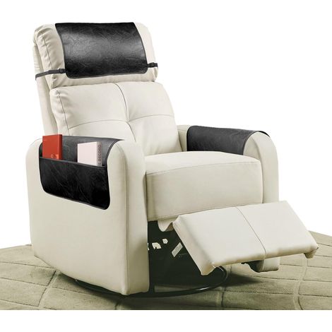 Protecteur d'appuie-tête de faux cuir de 3 pièces avec ceinture élastique pour couvercles de bras de chaise de repos-tête Couverture d'appuie-tête de repos-tête, 22,8 x 14,6 pouces, noir