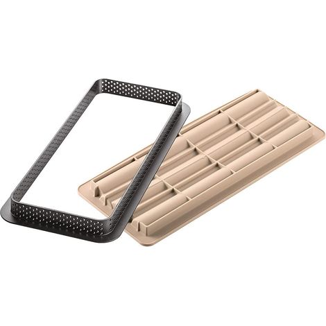 Silikomart bamboo kit stampi in silicone 26.5 x 10,5 x 2 + supporto plastica qualità professionale