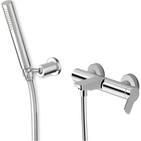 Mezclador monomando exterior de pared para bañera con desviador automático de dos salidas - Elevation