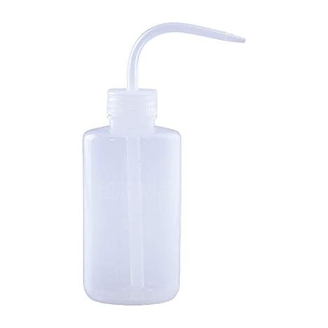 Sicherheitsflasche aus Kunststoff, schmale Öffnung, langer Schlauch, Tropfflasche, für Tätowierungen, Wimpernreinigung, Waschen, Laborreinigung, 250 ml (1/5)