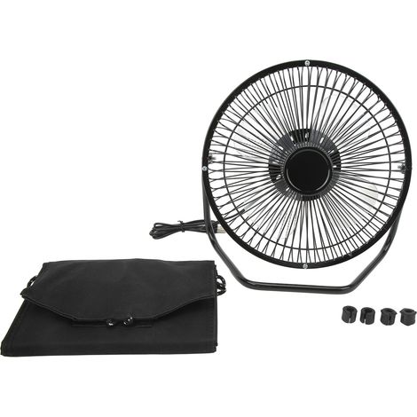 Tragbarer 14-W-Solarventilator, 8 Zoll, zwei USB-Anschlüsse zum Aufladen Ihres Handys, ideal für Picknicks im Freien (1/5)