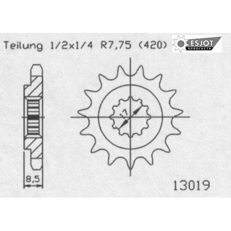Pignon TT Lightweight KTM - 420 - 14 Dents - Similaire JTF1906 (1/2)