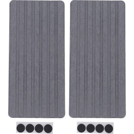 Lot de 2 dessous de verre en diatomite absorbant l'eau, séchage rapide, rainuré, en terre de diatomées, avec coussinets pour pieds, pour salle de bain, cuisine, gris foncé (1/5)