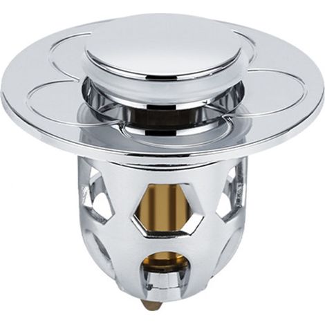 Filtre Évacuation À Levier - 6 cm - Anticoupure - ABS Cœur Cuivre Acier Inoxydable - Pour Salle De Bain Baignoire Cuisine Hôtel - 1 Pièce (1/5)