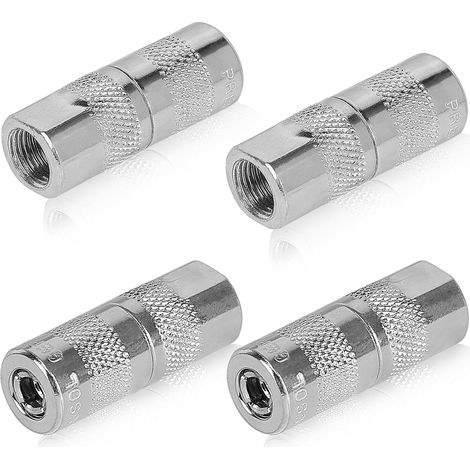 Adaptador de acoplamiento de engrase de 4 mordazas NPT de 4 x 1/8 para tubo de pistola de engrase (1/4)