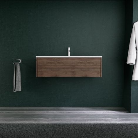 Inda - Mobile bagno L.100 con lavabo opaco / Rovere castano 1
