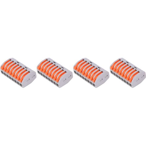 Lot de 50 connecteurs de câblage rapide PCT-218, bornier 1 entrée 7 sorties, orange (1/5)