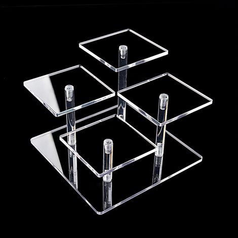 Estante de exhibición de acrílico transparente para objetos de colección, joyas, pasteles, donas y perfumes (1 unidad) (1/5)